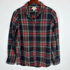 LL Bean Slightly Fitted Plaid‎ Flannel Button-Down Shirt